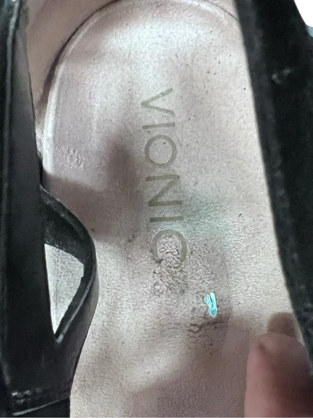 Vionic Calypso black suede espadrille strappy‎ wedge sandal size 8.5